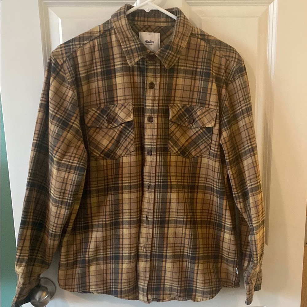 Eddie Bauer Brown Plaid Flannel Shirt